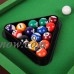 Virhuck Mini Tabletop Pool Set- Billiards Game Includes Game Balls, Sticks, Chalk, Brush and Triangle-Portable and Fun for the Whole Family by Hey! Play!   